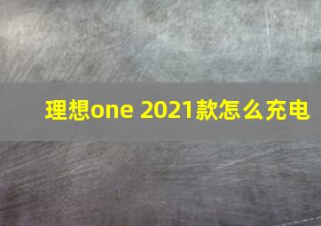 理想one 2021款怎么充电